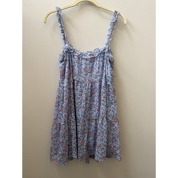 Altar'd State Dresses & Skirts - Altar'd State Blue‎ Pink Floral Ruffle Layered Dress Size 8
